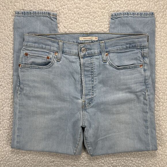 Levi’s Jeans Women’s Size 32 (Actual 30x26) Blue Wedgie Skinny High Rise - Picture 1 of 11